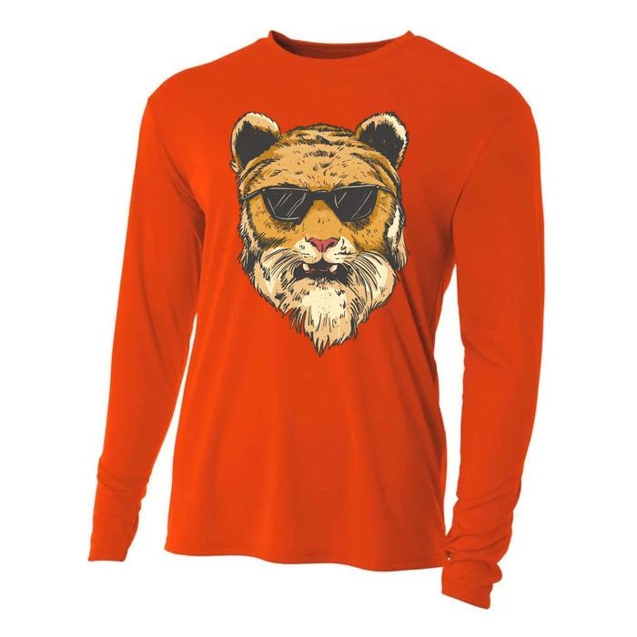 Cool Tiger Sunglasses Retro Cooling Performance Long Sleeve Crew