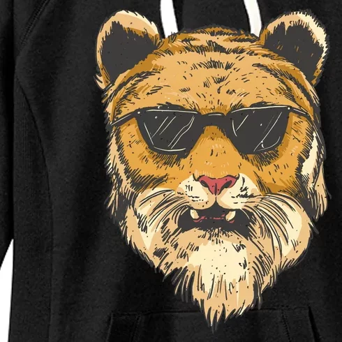 Cool Tiger Sunglasses Retro Women's Fleece Hoodie