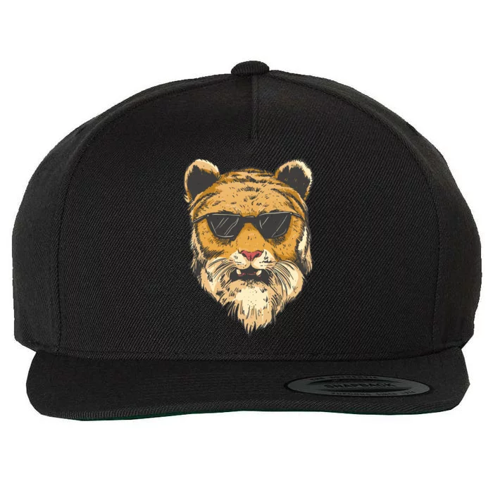 Cool Tiger Sunglasses Retro Wool Snapback Cap