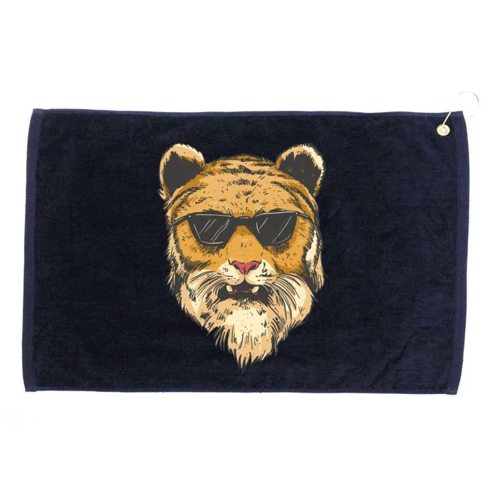 Cool Tiger Sunglasses Retro Grommeted Golf Towel