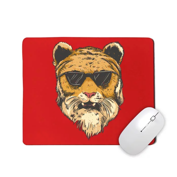 Cool Tiger Sunglasses Retro Mousepad