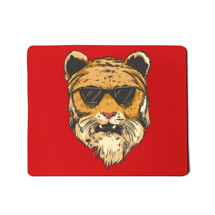 Cool Tiger Sunglasses Retro Mousepad