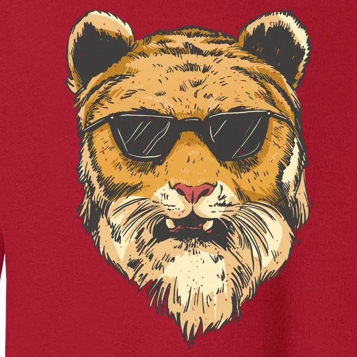 Cool Tiger Sunglasses Retro Toddler Sweatshirt