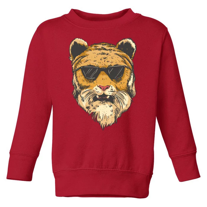 Cool Tiger Sunglasses Retro Toddler Sweatshirt