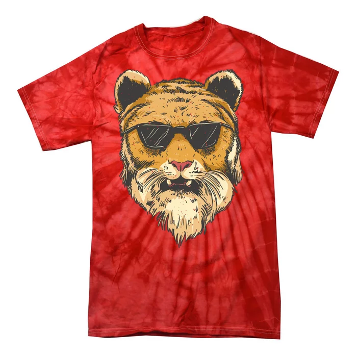 Cool Tiger Sunglasses Retro Tie-Dye T-Shirt