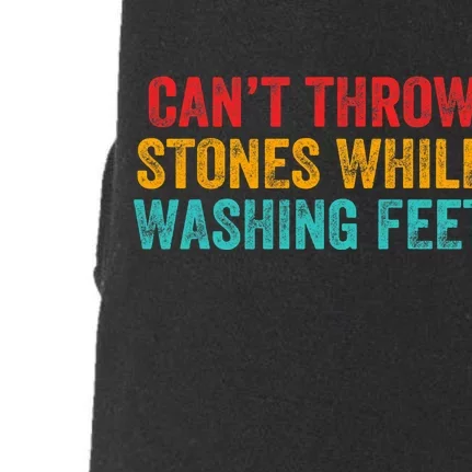 Can't Throw Stones While Washing Feet Funny Design Doggie 3-End Fleece Hoodie