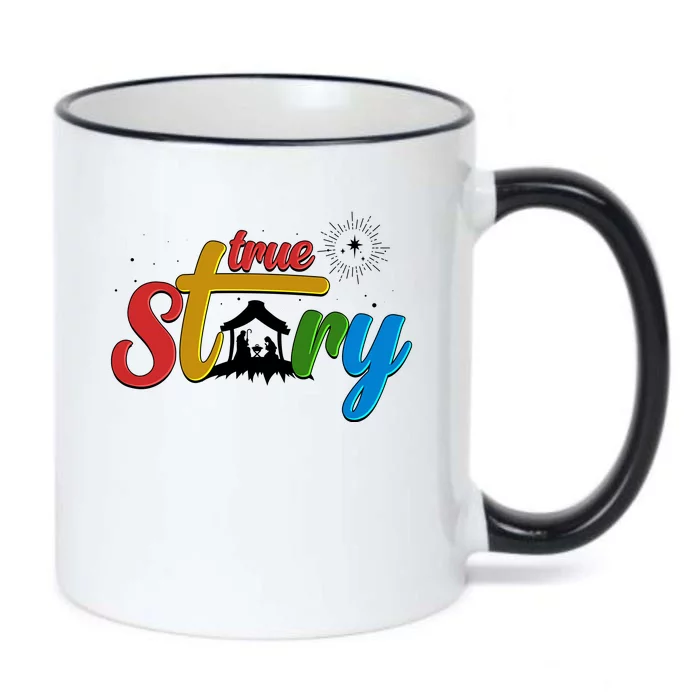 Christmas True Story Christian Nativity Scene Black Color Changing Mug