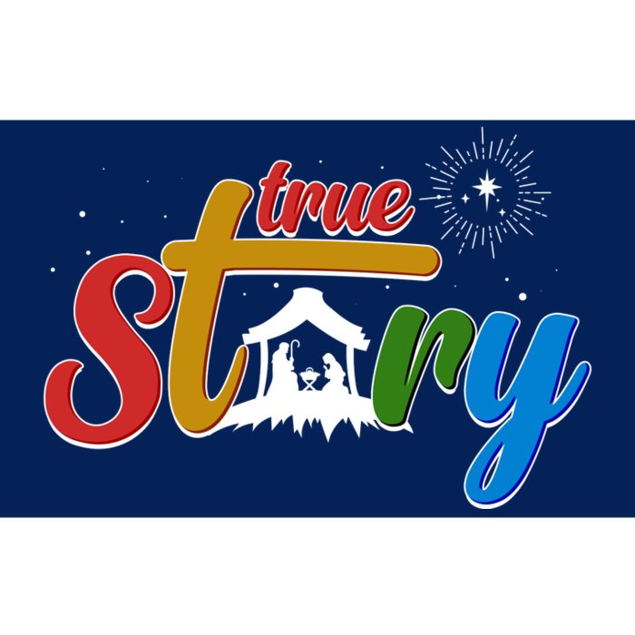 Christmas True Story Christian Nativity Scene Bumper Sticker