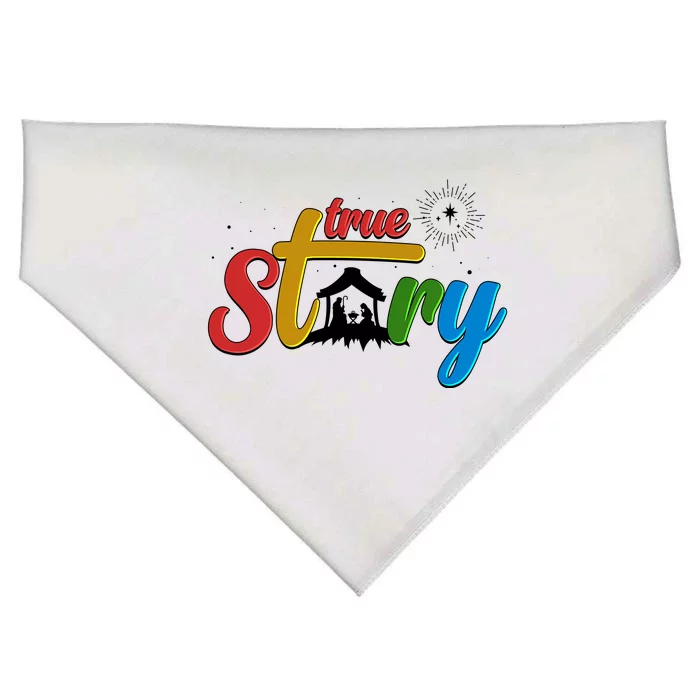 Christmas True Story Christian Nativity Scene USA-Made Doggie Bandana