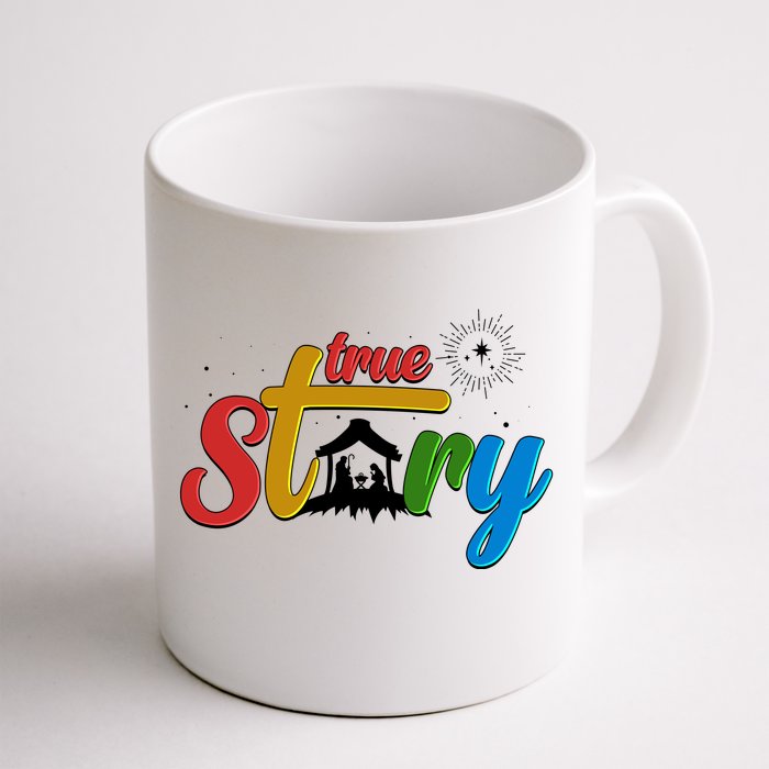 Christmas True Story Christian Nativity Scene Front & Back Coffee Mug