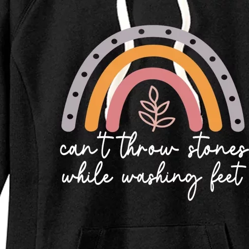 Can't Throw Stones While Washing Feet Women's Fleece Hoodie