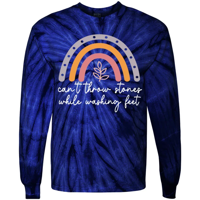 Can't Throw Stones While Washing Feet Tie-Dye Long Sleeve Shirt