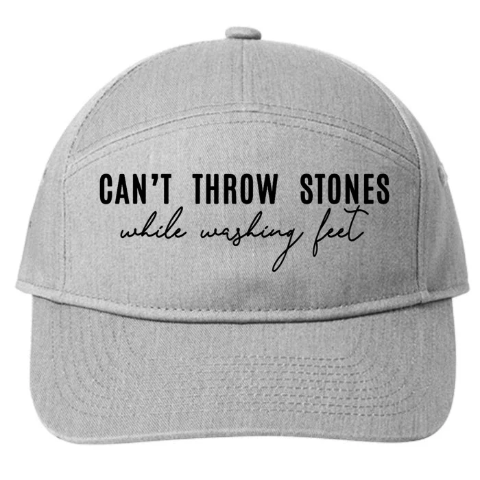 Can't Throw Stones While Washing Feet Trending 7-Panel Snapback Hat