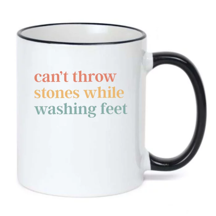 CanT Throw Stones While Washing Feet Black Color Changing Mug