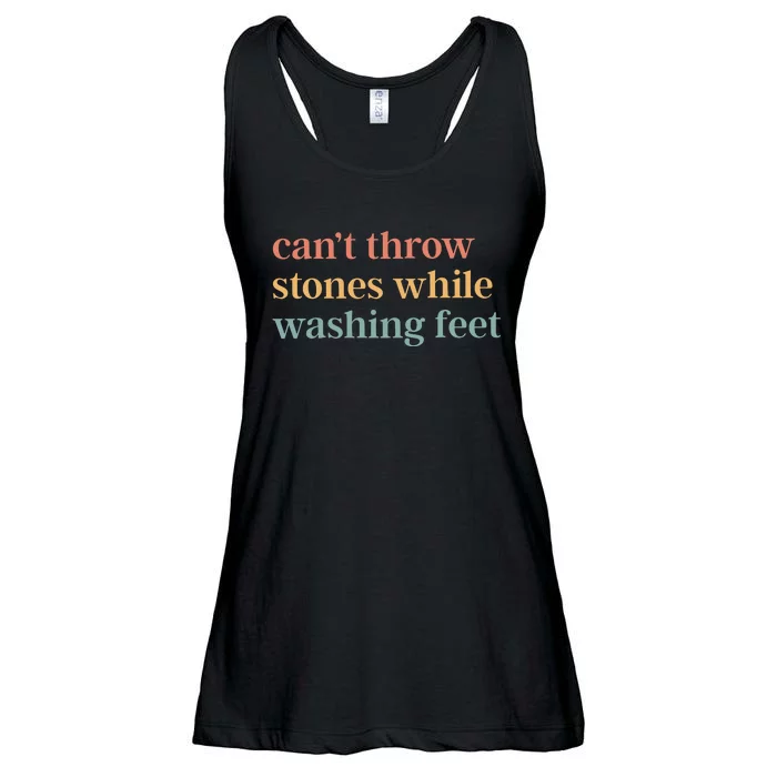 CanT Throw Stones While Washing Feet Ladies Essential Flowy Tank