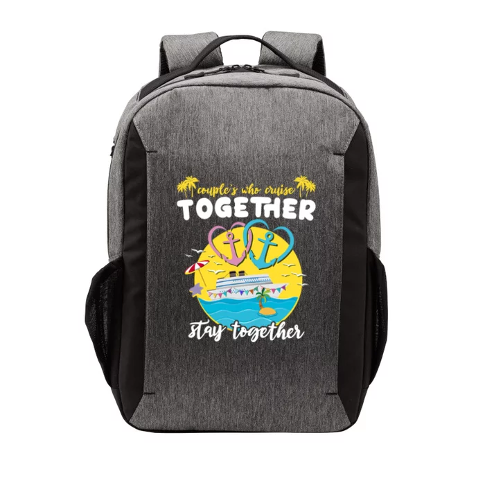 Cruising Together Ship Husband Wife Couple Cruise Gift Vector Backpack