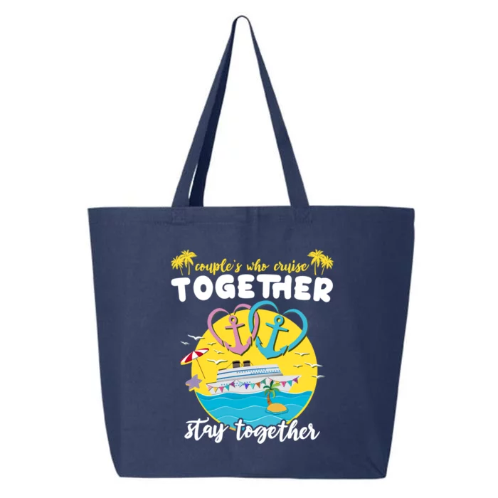 Cruising Together Ship Husband Wife Couple Cruise Gift 25L Jumbo Tote