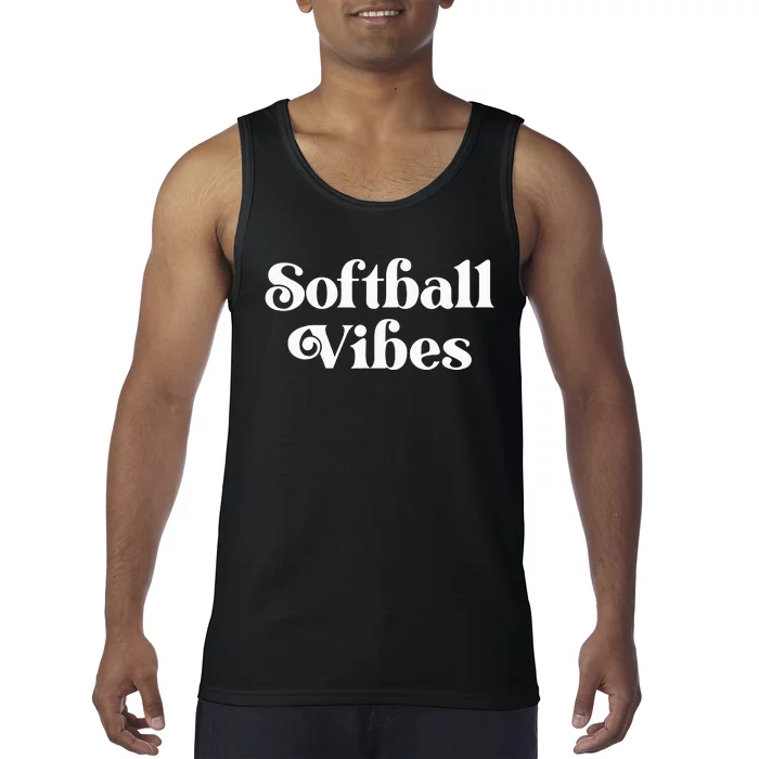 Cute Trendy Softball Vibes Tank Top