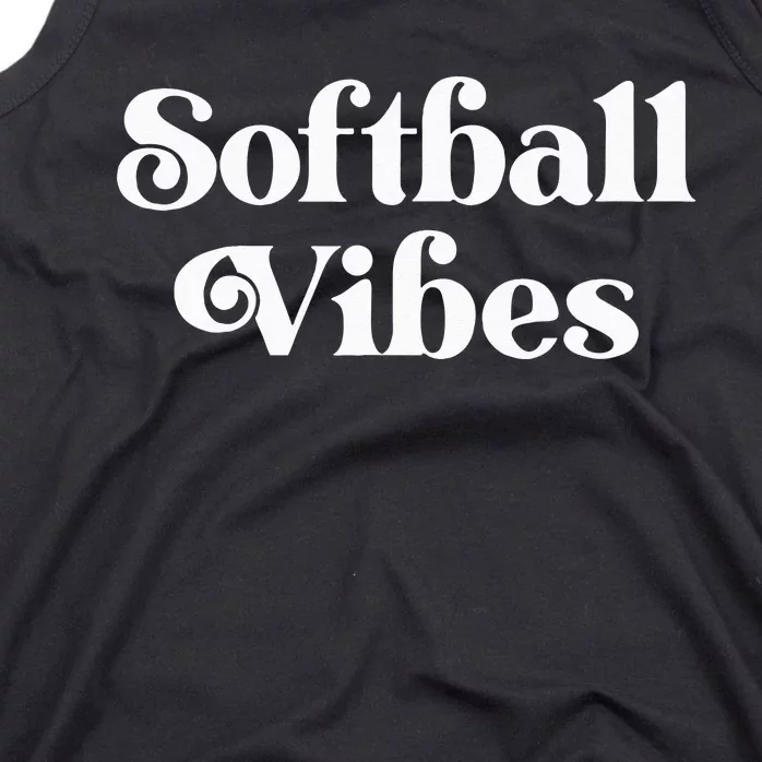 Cute Trendy Softball Vibes Tank Top