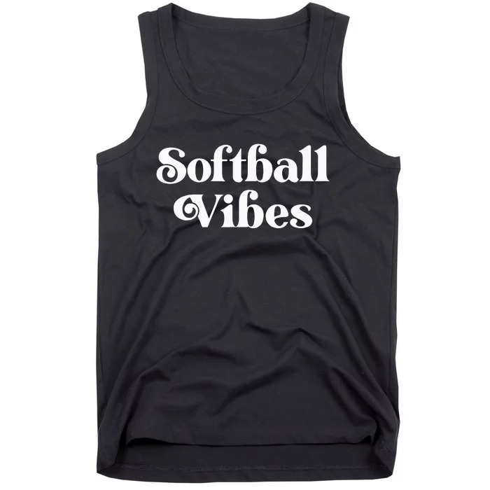 Cute Trendy Softball Vibes Tank Top