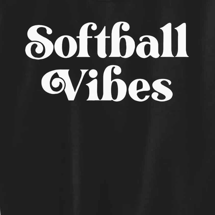 Cute Trendy Softball Vibes Kids Sweatshirt