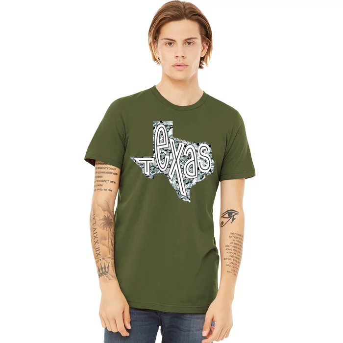 Camouflage Texas State Logo Premium T-Shirt