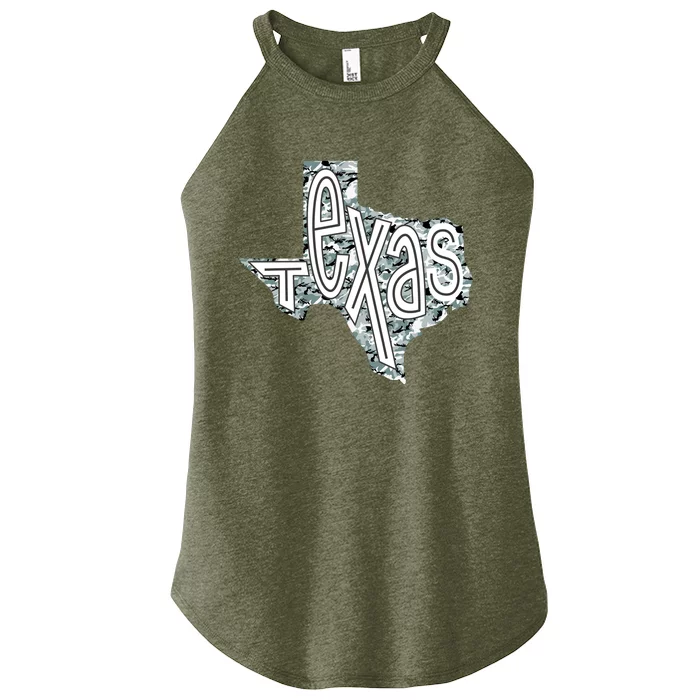 Camouflage Texas State Logo Women’s Perfect Tri Rocker Tank