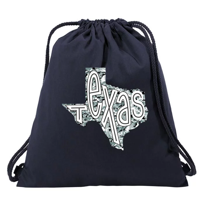 Camouflage Texas State Logo Drawstring Bag