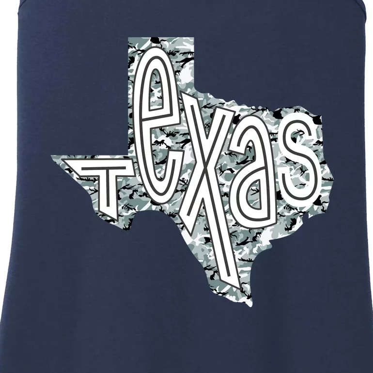 Camouflage Texas State Logo Ladies Essential Tank