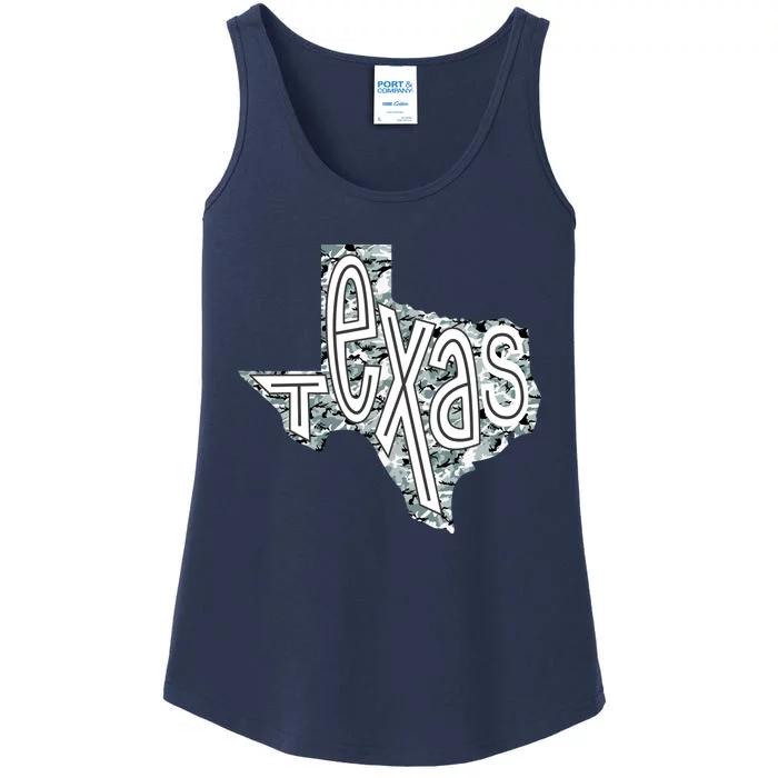 Camouflage Texas State Logo Ladies Essential Tank