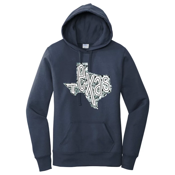 Camouflage Texas State Logo Women's Pullover Hoodie