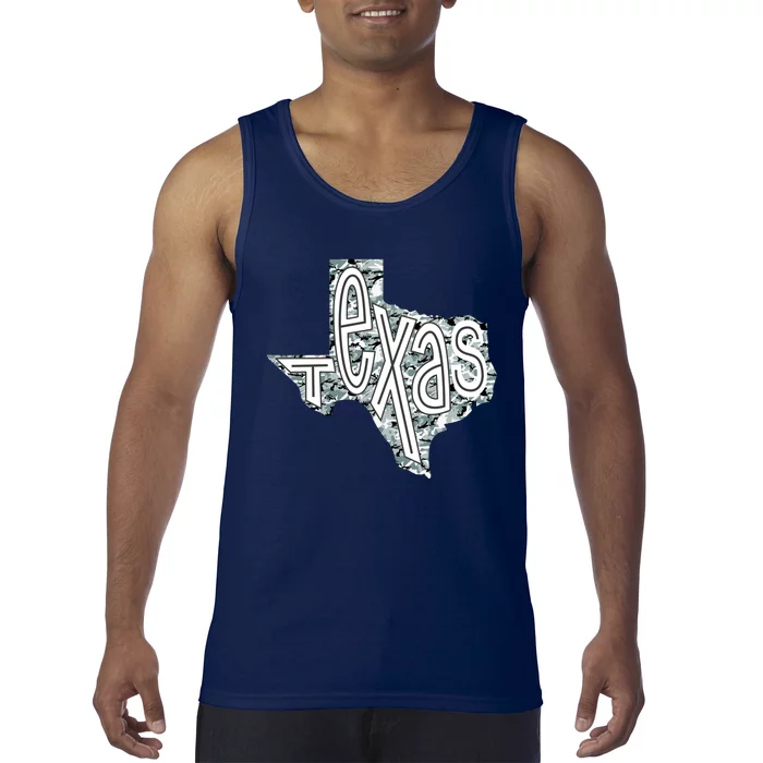 Camouflage Texas State Logo Tank Top