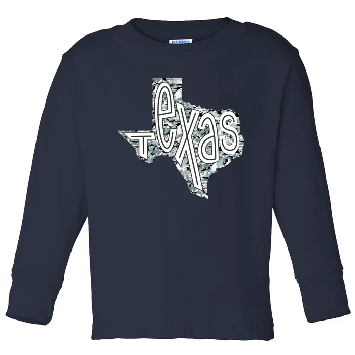 Camouflage Texas State Logo Toddler Long Sleeve Shirt