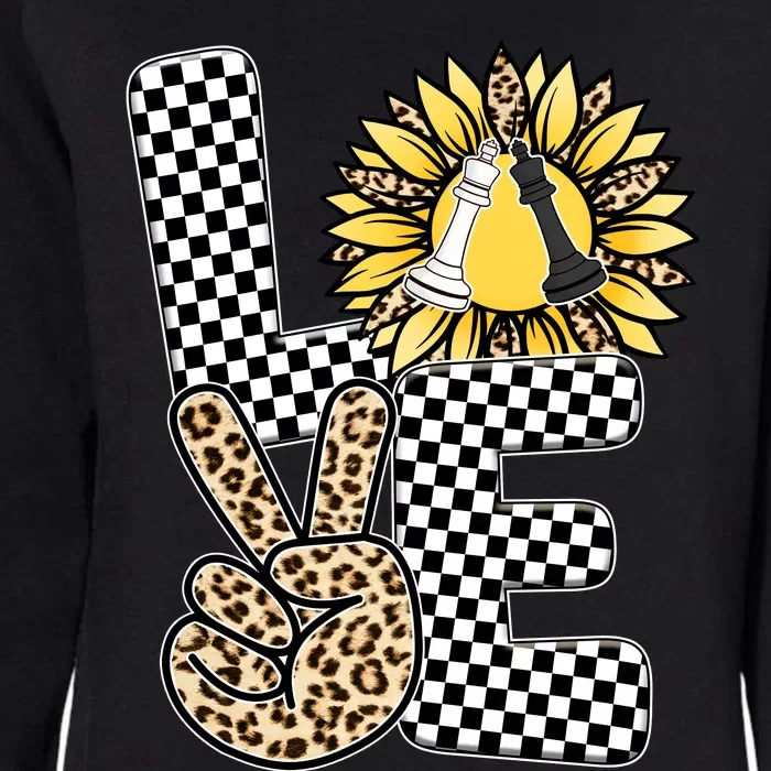 Chess T Shirts Love Chessboard Leopard Sunflower Graphic Plus Size Womens California Wash Sweatshirt