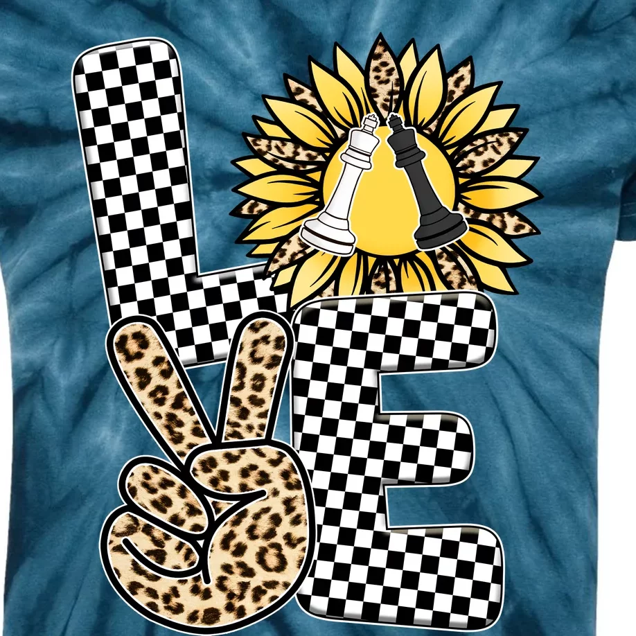 Chess T Shirts Love Chessboard Leopard Sunflower Graphic Plus Size Kids Tie-Dye T-Shirt