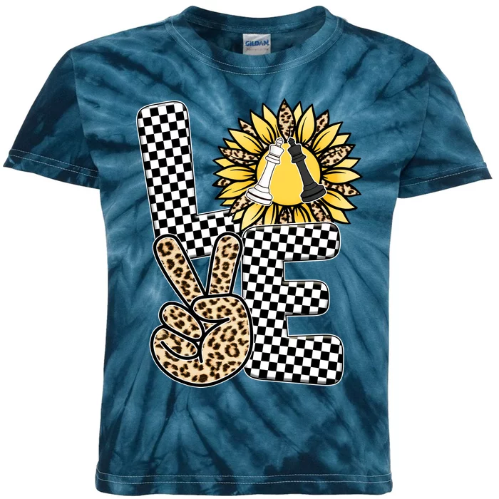 Chess T Shirts Love Chessboard Leopard Sunflower Graphic Plus Size Kids Tie-Dye T-Shirt