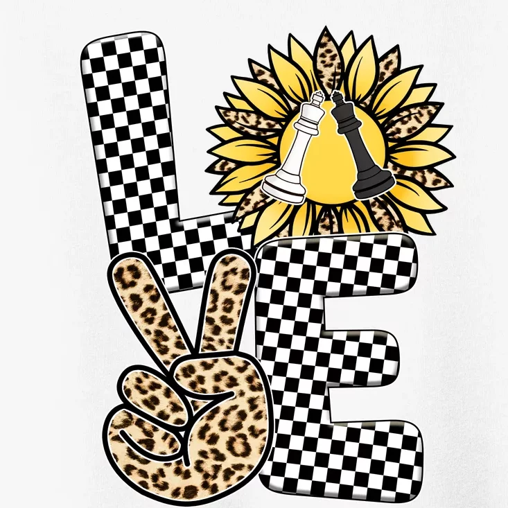 Chess T Shirts Love Chessboard Leopard Sunflower Graphic Plus Size Toddler T-Shirt