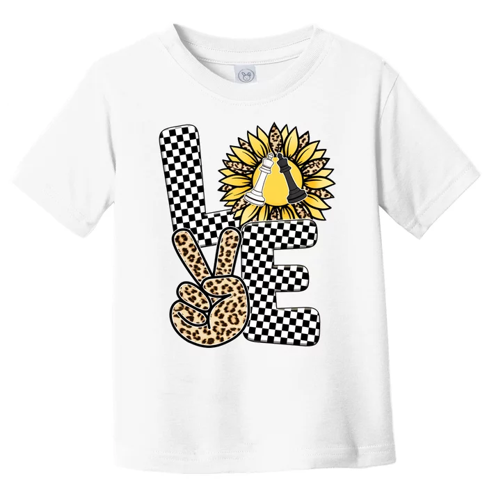 Chess T Shirts Love Chessboard Leopard Sunflower Graphic Plus Size Toddler T-Shirt