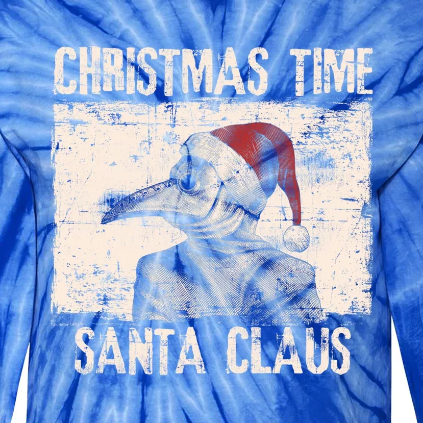 Christmas Time Santa Claus Plague Doctor Quarantine Pandemic Gift Tie-Dye Long Sleeve Shirt