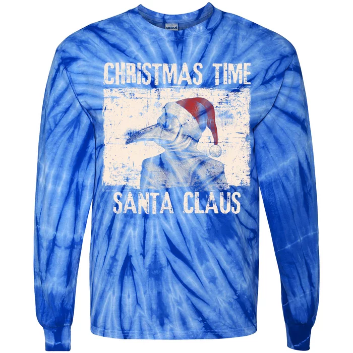 Christmas Time Santa Claus Plague Doctor Quarantine Pandemic Gift Tie-Dye Long Sleeve Shirt