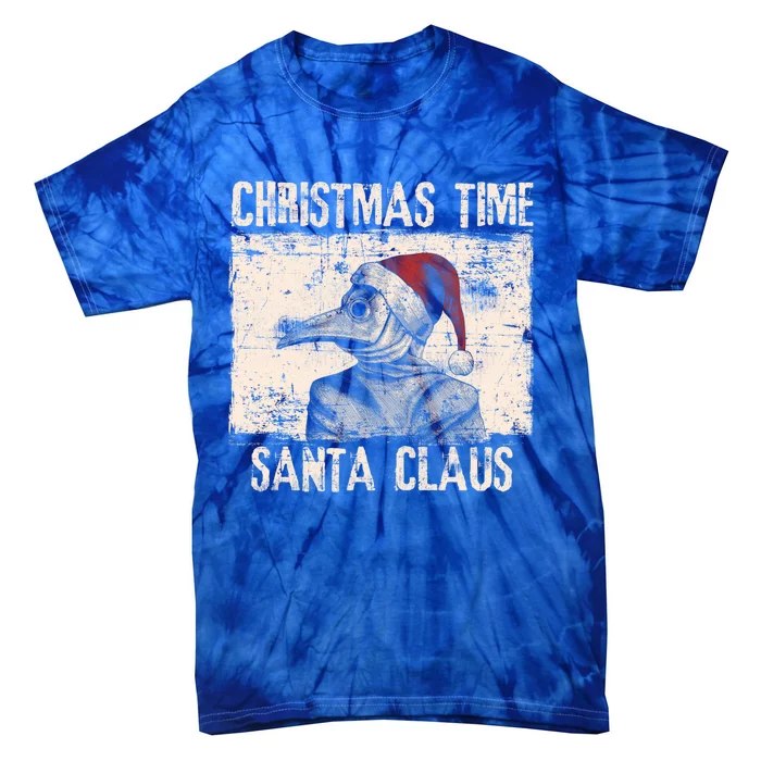 Christmas Time Santa Claus Plague Doctor Quarantine Pandemic Gift Tie-Dye T-Shirt