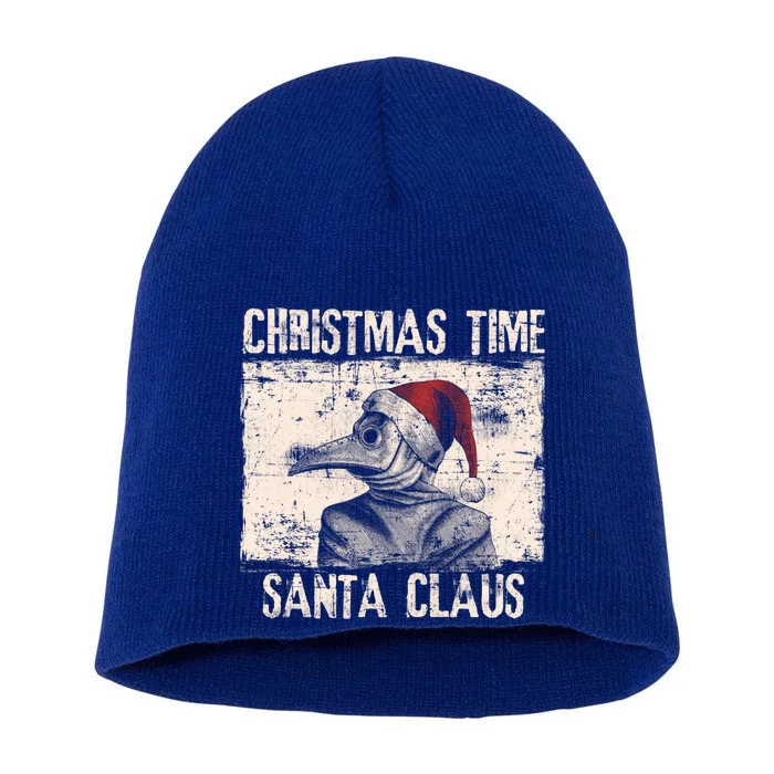 Christmas Time Santa Claus Plague Doctor Quarantine Pandemic Gift Short Acrylic Beanie