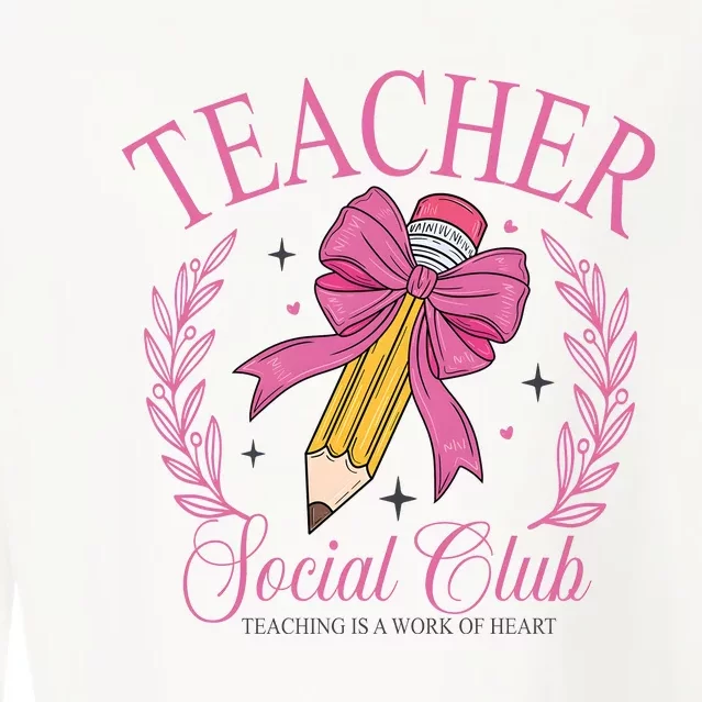 Coquette Teacher Social Club Teacher Is A Work Of Heart Cropped Pullover Crew