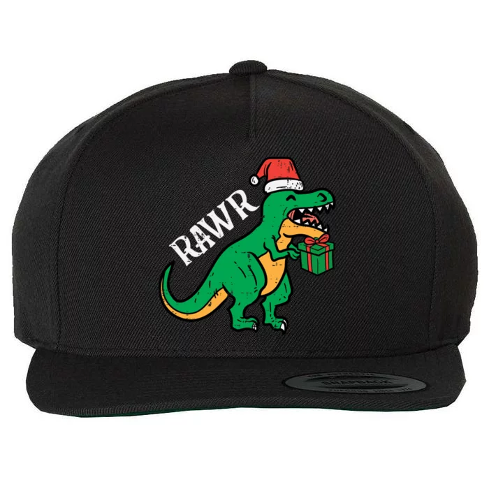 Christmas Trex Santa Rawr Cute Xmas Dino Meaningful Gift Wool Snapback Cap