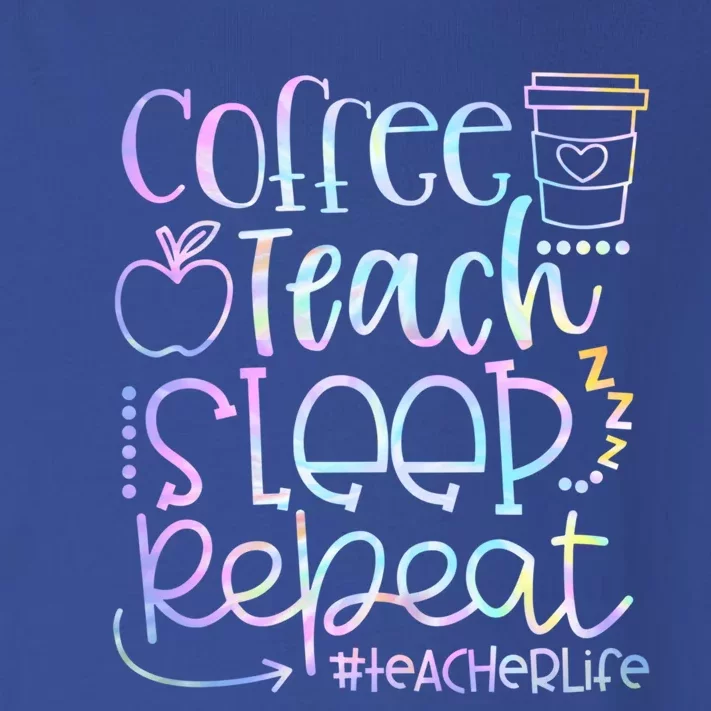 Coffee Teach Sleep Repeat Funny Teacher Tie Dye Gift Toddler Long Sleeve Shirt