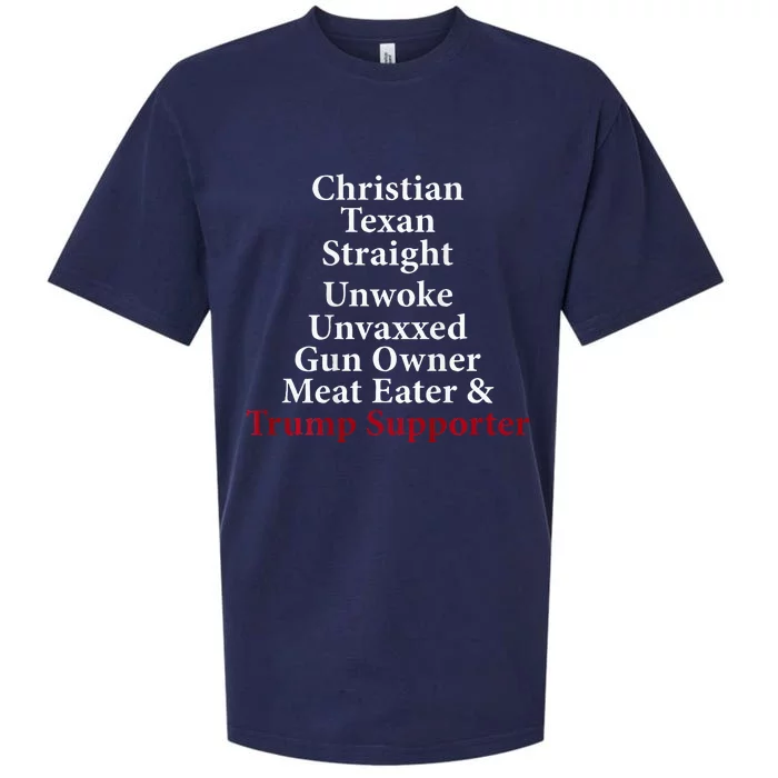 Christian Texan Straight Unwoke Gun Owner Trump Sueded Cloud Jersey T-Shirt