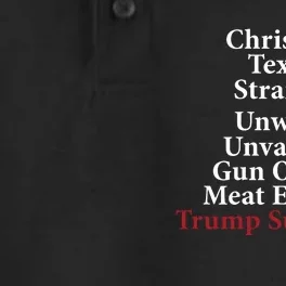 Christian Texan Straight Unwoke Gun Owner Trump Dry Zone Grid Performance Polo