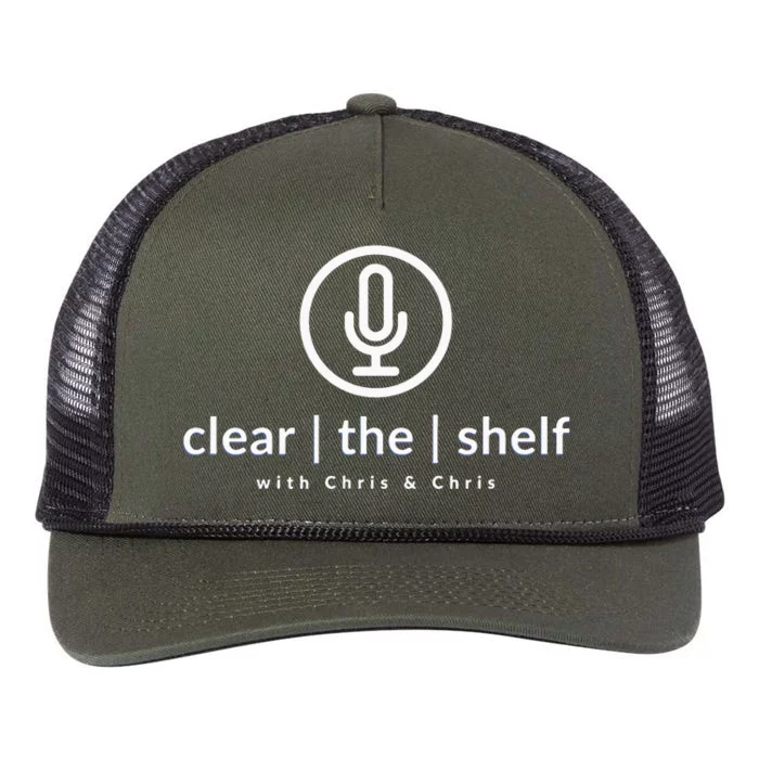 Clear the Shelf with Chris & Chris Podcast Logo Retro Rope Trucker Hat Cap