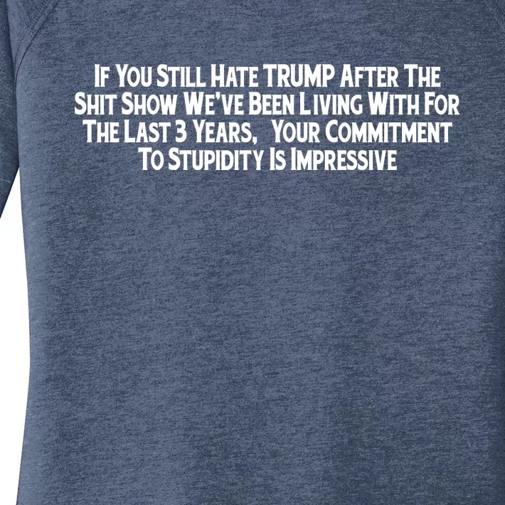 Commitment To Stupidity Trump 2024 Maga Women's Perfect Tri Tunic Long Sleeve Shirt