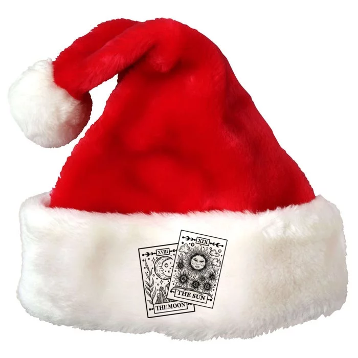 Cute The Sun And The Moon Tarot Card Tarot Reading Celestial Premium Christmas Santa Hat